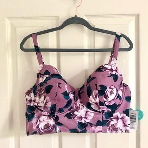NWT Torrid 2X Lavender Floral bikini top